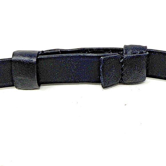 CHICO\'S Leather & Silver Hook Buckle Belt Womens M/L Black Adjustable Statement main image 4